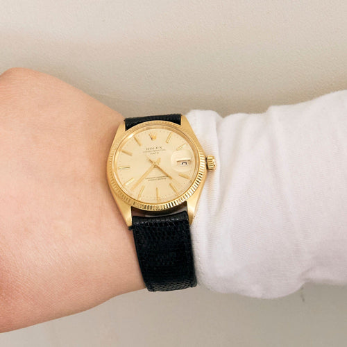 Montre ROLEX - Oyster Perpetual Date - Montre or jaune 58 Facettes DV11652-2