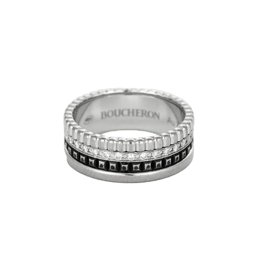 Bague 50 Boucheron Quatre - Black Edition - Bague en or gris et diamants 58 Facettes DV13071-2-50-2