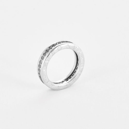Bague 53 BULGARI - B.zero1 - Bague or gris et diamants 58 Facettes DV0120-19-53-2