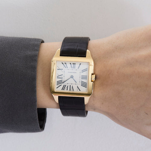 Montre CARTIER - Montre Santos Dumont Réf. 2787 mouvement Quartz avec boîtier et corne en or jaune 58 Facettes DV0994-2