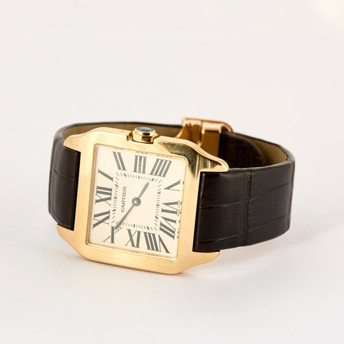 Montre CARTIER - Montre Santos Dumont Réf. 2787 mouvement Quartz avec boîtier et corne en or jaune 58 Facettes DV0994-2