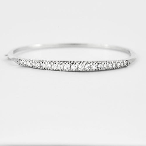 Bracelet Bracelet jonc en or gris et diamants 58 Facettes DV0996-4