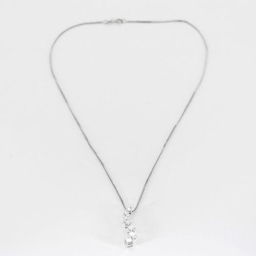 Collier Collier en or gris et pendentis diamants 58 Facettes DV0996-3