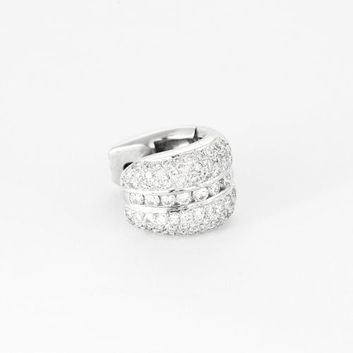 Boucles d'oreilles Boucles d'oreilles or gris et diamants 58 Facettes DV13363-2