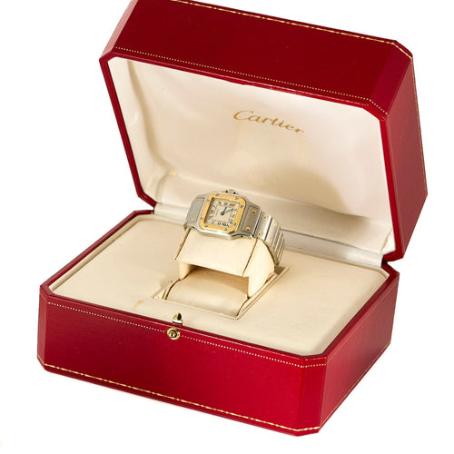 Montre CARTIER - SANTOS - Montre bi-ton Santos Galbée Réf. 1567 en or jaune et acier 58 Facettes DV0999-1