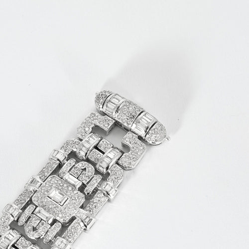Bracelet Magnifique bracelet articulé de style art déco en or gris et diamants 58 Facettes DV4479-14