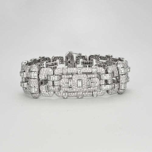 Bracelet Magnifique bracelet articulé de style art déco en or gris et diamants 58 Facettes DV4479-14