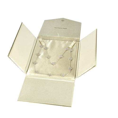 Collier VAN CLEEF & ARPELS - Sublime collier Van Cleef & Arpels de la collection Pure Alhambra en or gris et diamants 58 Facettes DV4479-19