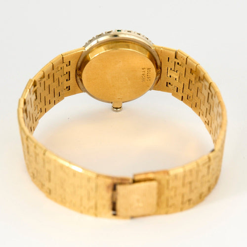 Montre PIAGET - Extraplate Joaillerie - Montre de dame Or Jaune, Jadeite, Diamants, Emeraudes 58 Facettes DV4479-37