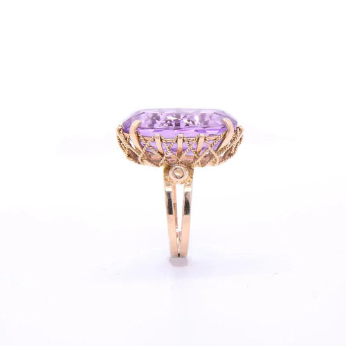 Bague 53 Bague en or jaune et améthyste 58 Facettes DV14341-1-53-2