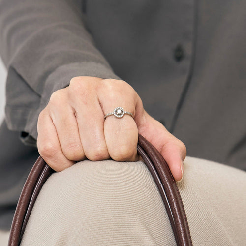 Bague 49 Bague solitaire or gris et diamants 58 Facettes DV13906-1