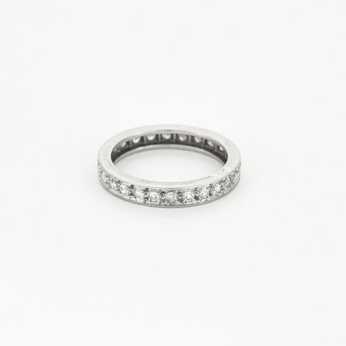 Bague 54 Alliance américaine platine et diamants 58 Facettes DV14108-1-54-3