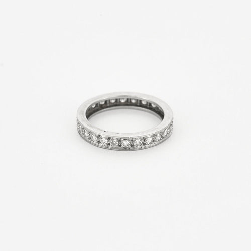 Bague 54 Alliance américaine platine et diamants 58 Facettes DV14108-1-54-3