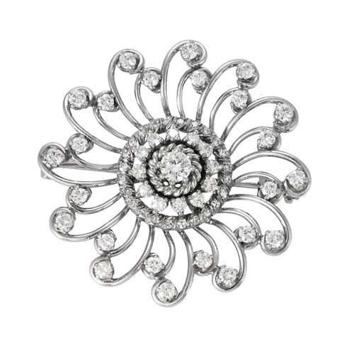 Broche Broche or gris et diamants 58 Facettes DV14293-5