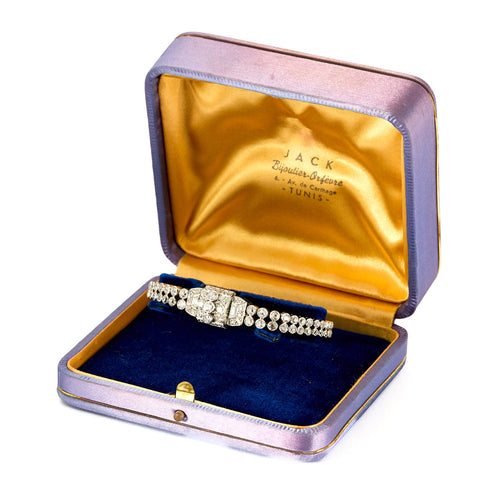 Montre Montre bracelet à secret en or blanc, platine et diamants 58 Facettes DV0872-2