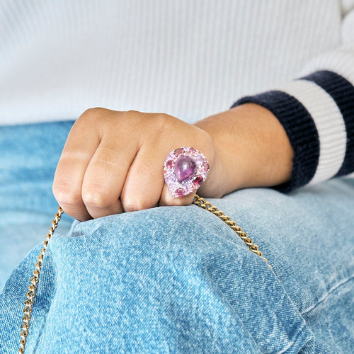 Bague 45 ISABELLE LANGLOIS - Émotion Poire - Bague améthyste et pierres fines 58 Facettes DV0956-2-45-3