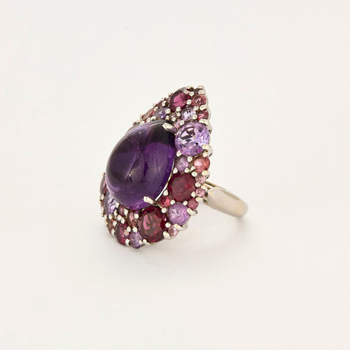 Bague 45 ISABELLE LANGLOIS - Émotion Poire - Bague améthyste et pierres fines 58 Facettes DV0956-2-45-3