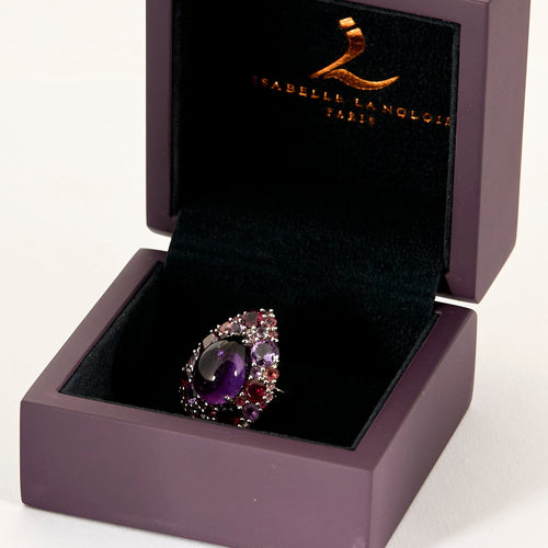 Bague 45 ISABELLE LANGLOIS - Émotion Poire - Bague améthyste et pierres fines 58 Facettes DV0956-2-45-3