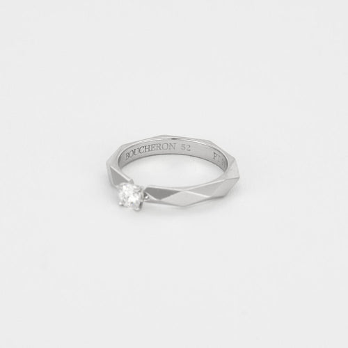 Bague 52 Boucheron - Facette - Bague solitaire en platine et diamant 58 Facettes DDV12411-1