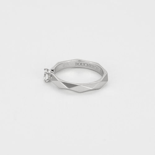 Bague 52 Boucheron - Facette - Bague solitaire en platine et diamant 58 Facettes DDV12411-1