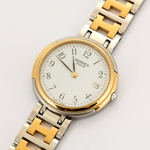 Montre HERMES - Clipper - Montre bracelet en acier et plaqué or 58 Facettes DV12372-3