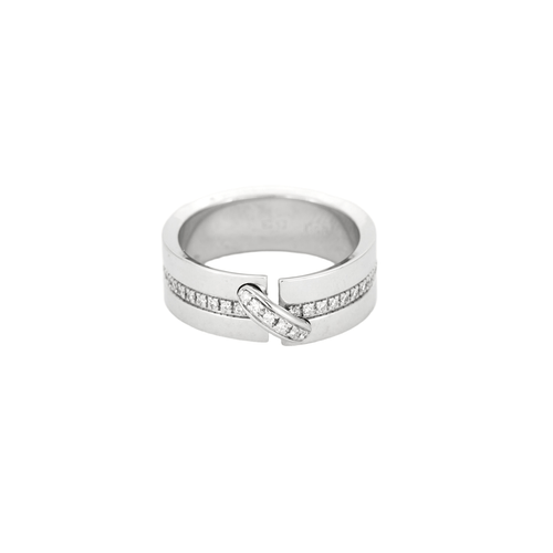 Bague 53 CHAUMET - LIEN - Bague en or gris et diamants 58 Facettes DV14759-1