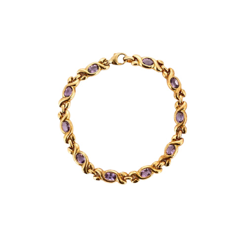 Bracelet Bracelet en or jaune et améthyste 58 Facettes DV15517-1