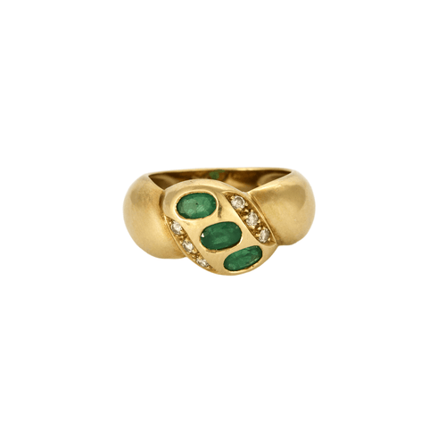 Bague 50 Bague en or jaune et émeraudes 58 Facettes DV2156-6