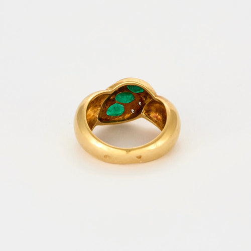 Bague 50 Bague en or jaune et émeraudes 58 Facettes DV2156-6