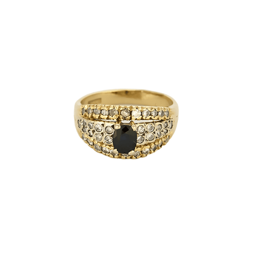 Bague 50.5 Bague en or jaune, blanc, saphir et diamants 58 Facettes DV12410-57