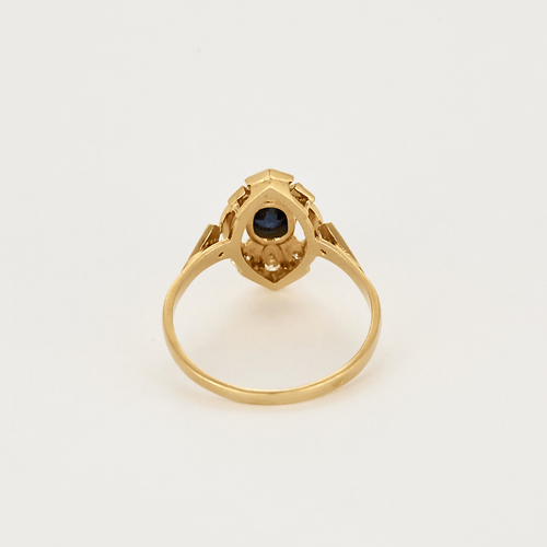 Bague 58 Bague en or jaune, diamants et saphir 58 Facettes DV12410-32
