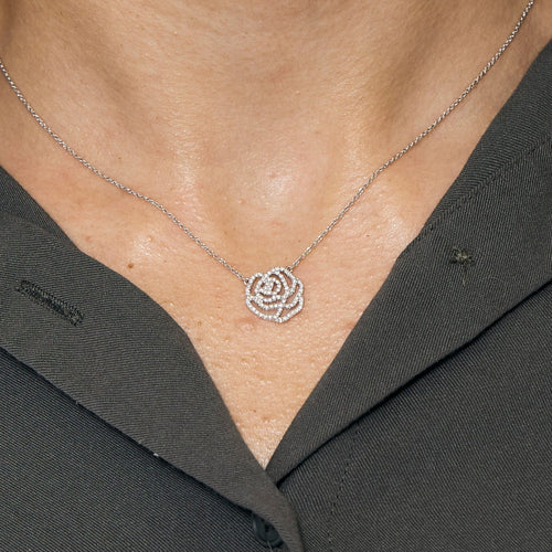 Collier Vanessa Tugendhaft - Collection Idylle - Collier en or gris et diamants 58 Facettes DV15798-1