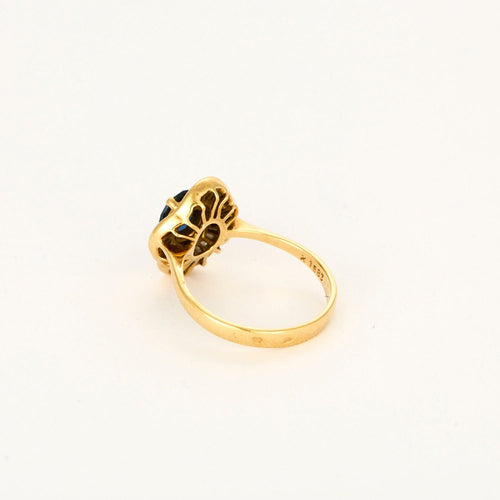 Bague 52 Bague en or jaune saphir et diamants 58 Facettes DDV9927-2