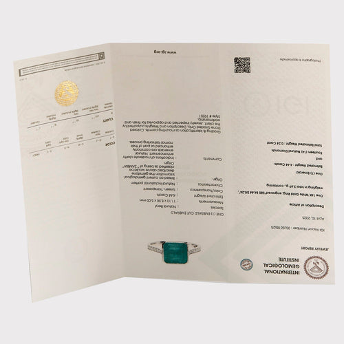 Bague 53 Bague en or gris émeraude et diamants 58 Facettes DV14301-6