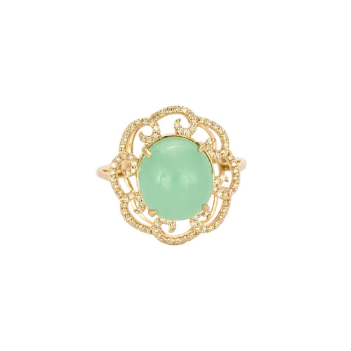 Bague 55 Bague en or jaune beryl vert et diamants 58 Facettes DV14301-7