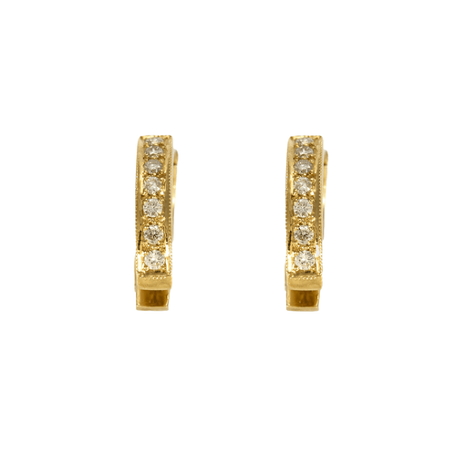 Boucles d'oreilles Paire d'anneau d'oreilles en or jaune et diamants 58 Facettes DV0260-9