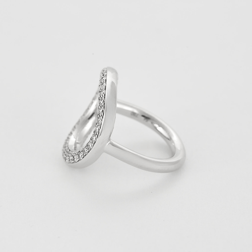 Bague 54 CHRISTOFLE - Idole - Grand Modèle - Bague en or gris et diamants 58 Facettes DV14760-2