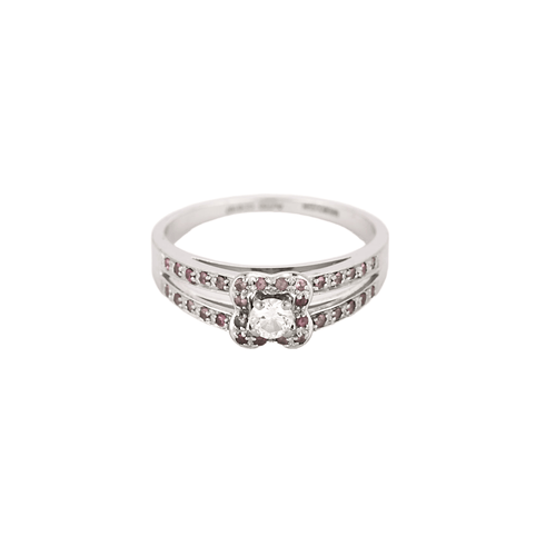 Bague 56 Mauboussin - Chance of Love n°2 - Bague en or blanc, diamant et rubis 58 Facettes DV16158-1