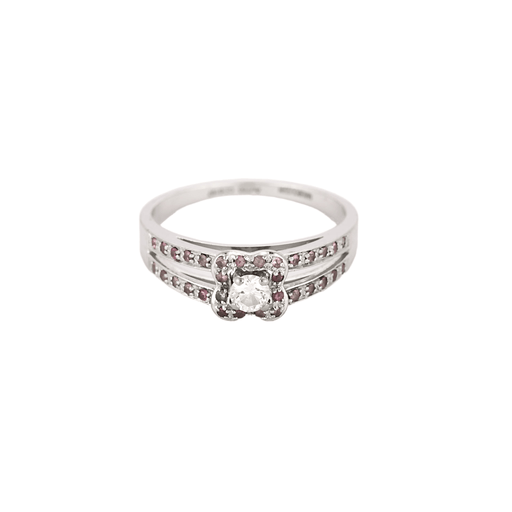 Bague 56 Mauboussin - Chance of Love n°2 - Bague en or blanc, diamant et rubis 58 Facettes DV16158-1
