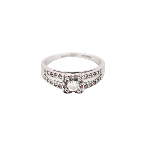 Bague 56 Mauboussin - Chance of Love n°2 - Bague en or blanc, diamant et rubis 58 Facettes DV16158-1