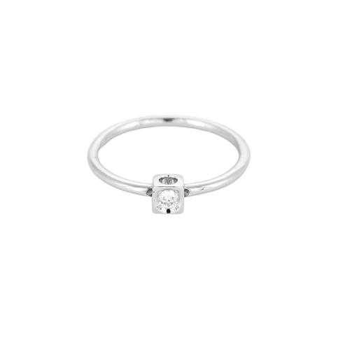 Bague 51 DINH VAN - Cube - Bague en or blanc et diamant 58 Facettes DV16059-1-51-2