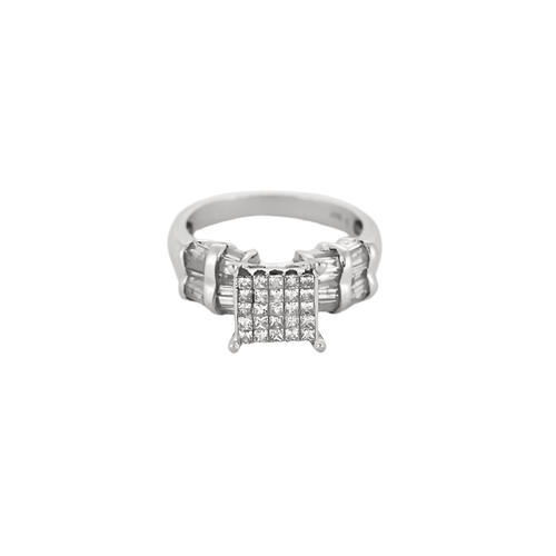 Bague 54 Bague en or blanc et diamant 58 Facettes DV15885-1