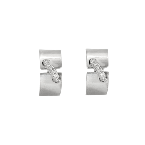CHAUMET- Liens - Paire de boucles d'oreilles or gris et diamants