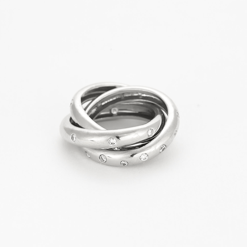 Bague 48 Bague trois anneaux entrelacés et diamants 58 Facettes DV16492-1