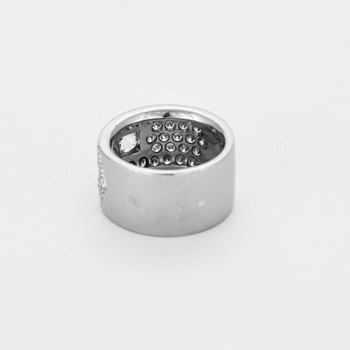 Bague 52 Bague bandeau en or blanc et diamants 58 Facettes DV16044-1