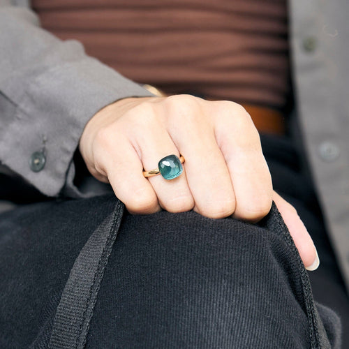 Bague 50 POMELLATO - Nudo Classic - Bague en or rose, topaze bleue de Londres 58 Facettes DV5390-14