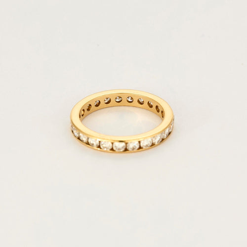 Bague 53 Alliance américaine en or jaune et diamants 58 Facettes DV16015-2