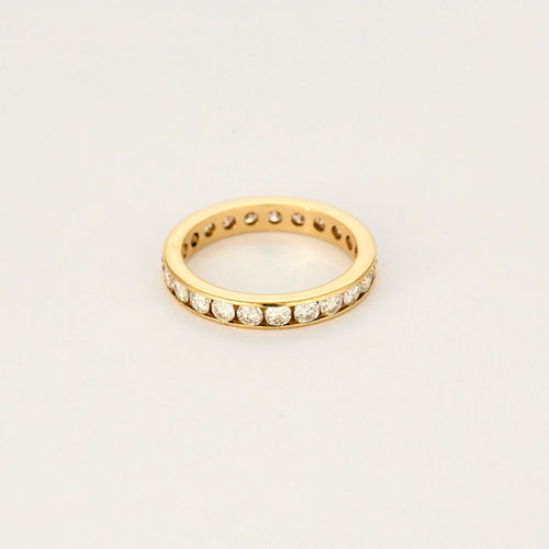 Bague 53 Alliance américaine en or jaune et diamants 58 Facettes DV16015-2