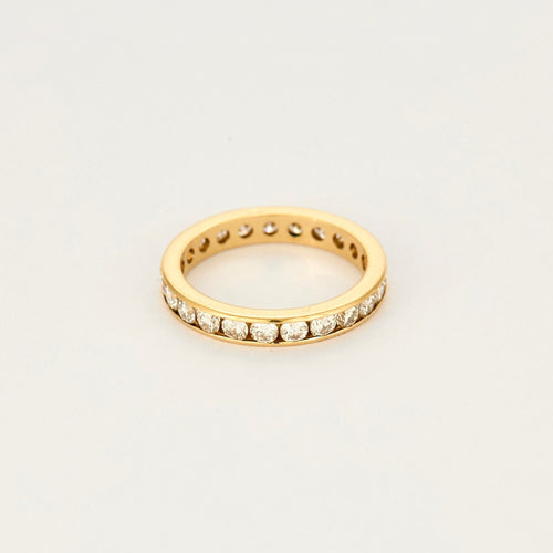 Bague 53 Alliance américaine en or jaune et diamants 58 Facettes DV16015-2