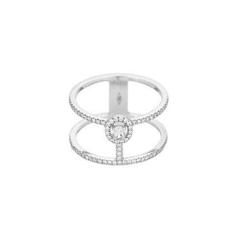 Bague 55 Bague Messika "Glam'Azone" or blanc, diamants. 58 Facettes DV3020-24